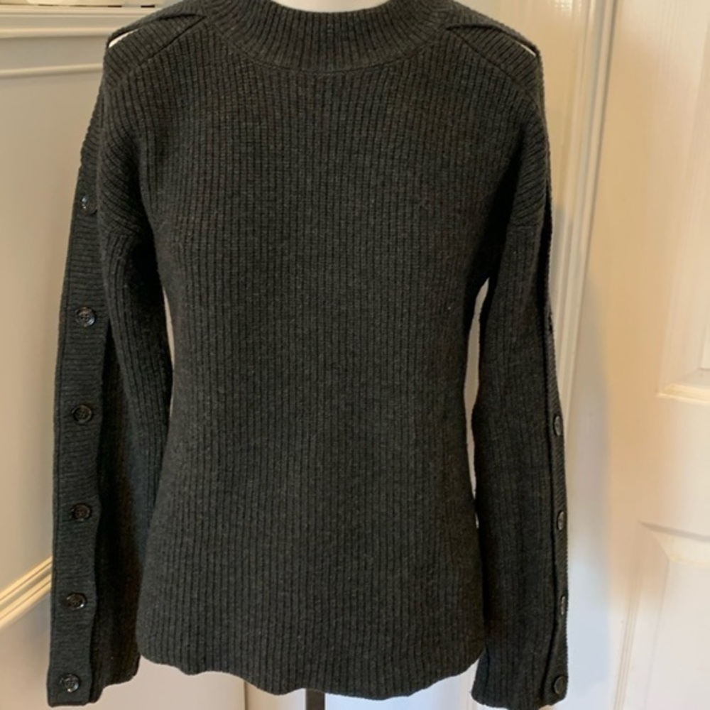 Zara sweater with cutout button detailing on sleeves